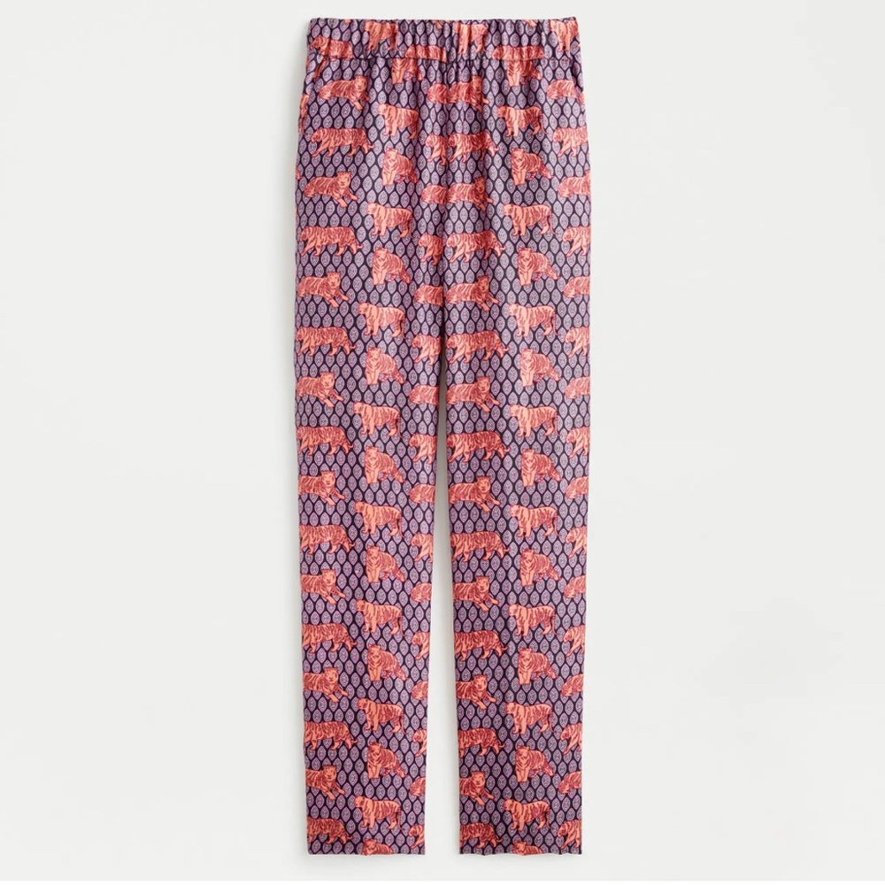 J. Crew Collection Tiger Silk Pants, 14